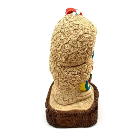 1970's Hand painted PEPIWARE stoneware shy owl with hat and roses - Picture 9 of 10